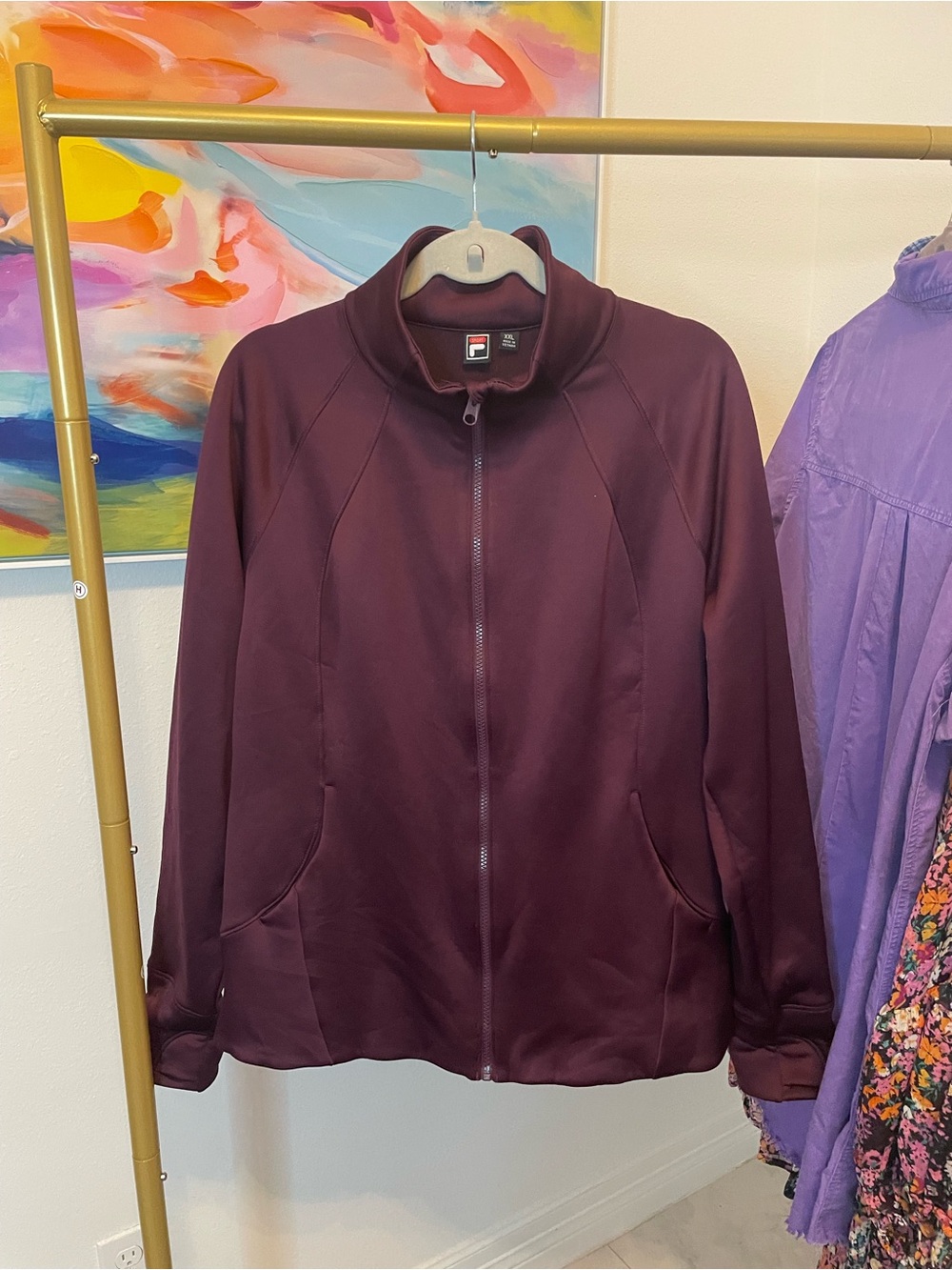 Fila Sport Burgundy Full-Zip Athletic Jacket XXL
